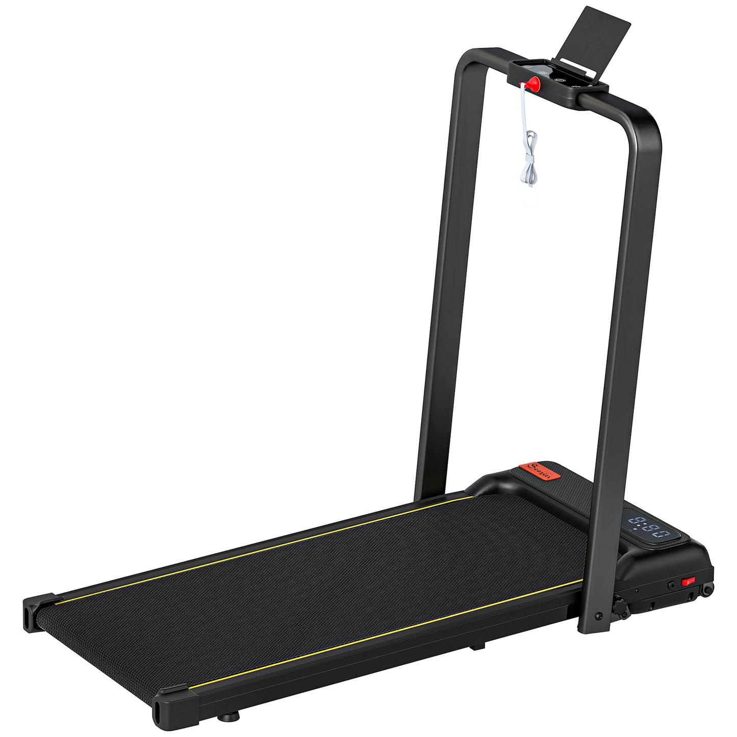Walking Pad Treadmill, 0.6–6.2mph Foldable Under Desk Treadmill with Incline, Wheels, LED Display and Remote Control