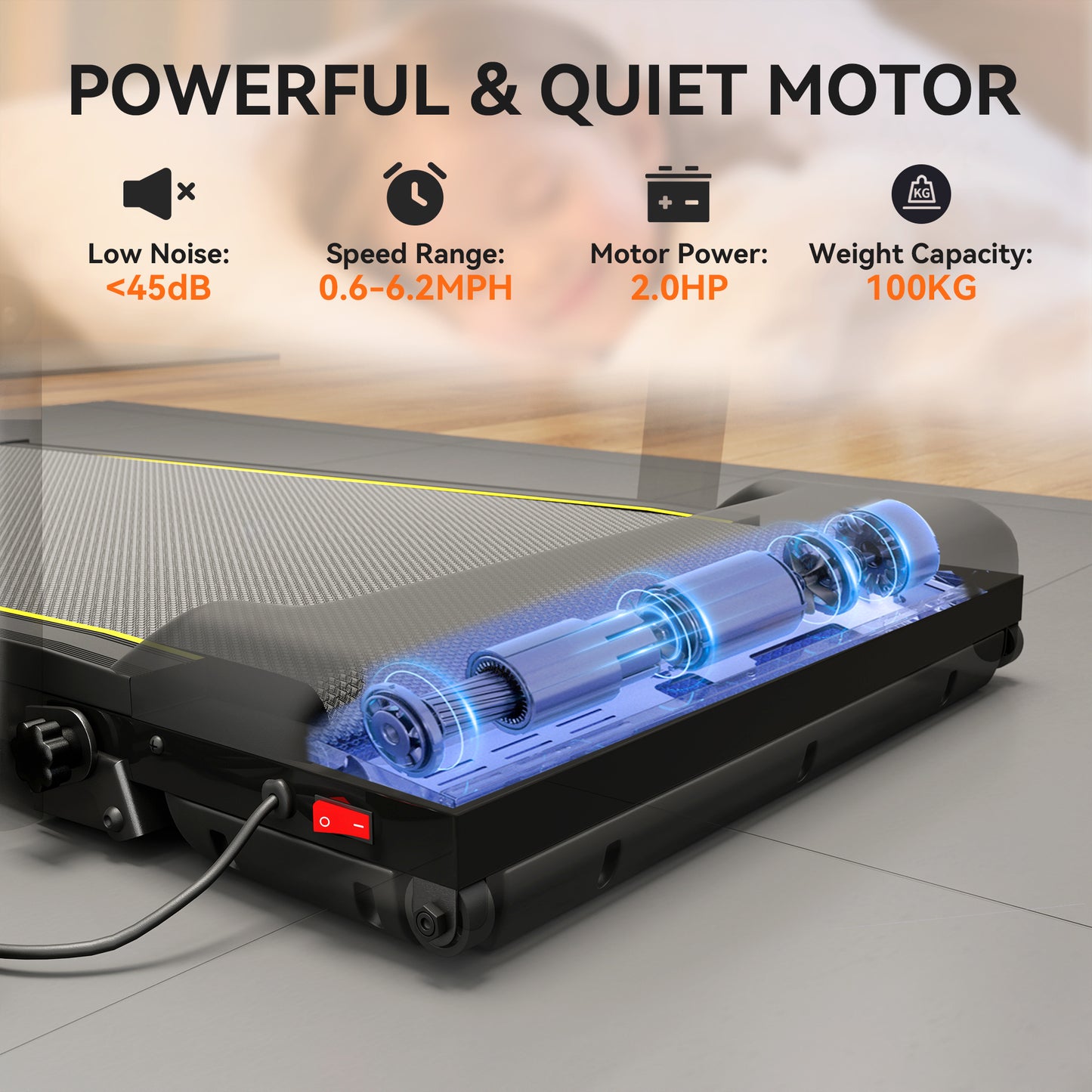 Walking Pad Treadmill, 0.6–6.2mph Foldable Under Desk Treadmill with Incline, Wheels, LED Display and Remote Control